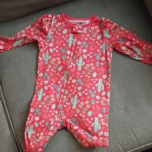 Cactus Print Red Kids Footie